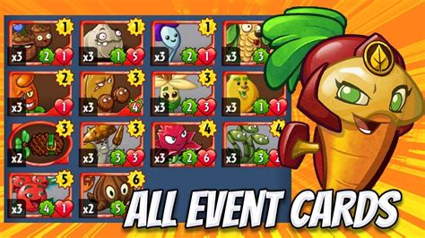 ALL Event Cards Challenge - Beta-Carrotina Strategy Deck | Plants vs Zombies Heroes Gameplay (1/ ...