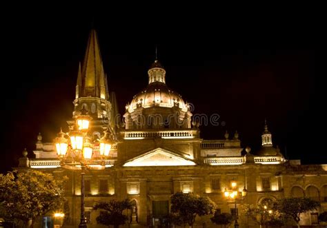 Cathedral Guadalajara Mexico At Night Stock Photo - Image: 4644674