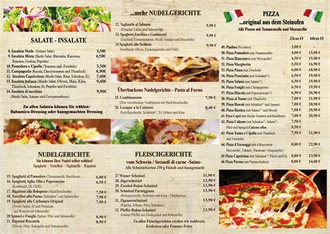 Menu at Restaurant Pizzeria La Sicilia, Diez