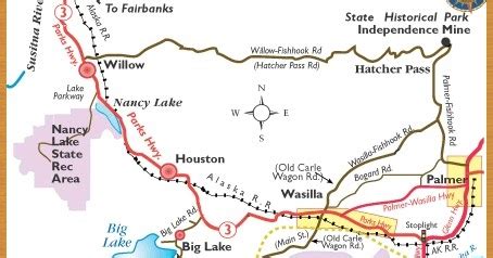 Maps of Alaska Roads By Bearfoot Guides: Map Of Anchorage to Willow, Alaska