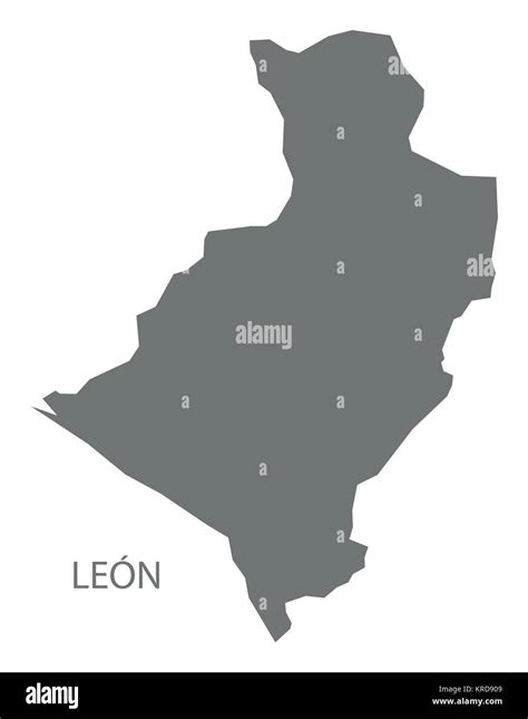 Leon map of Nicaragua grey illustration silhouette shape Stock Vector ...