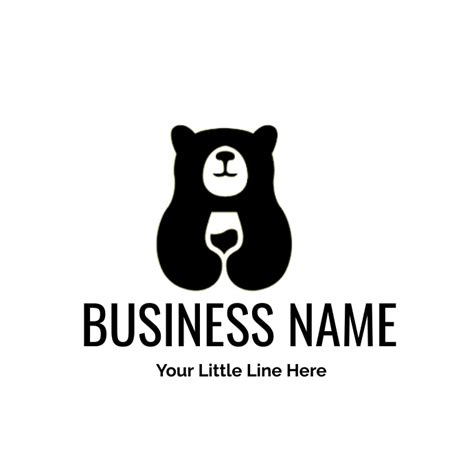 minimalist business logo bear wine logo Template | PosterMyWall