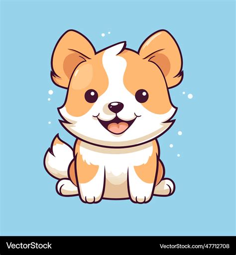 Fluffy puppy cute cartoon dog Royalty Free Vector Image