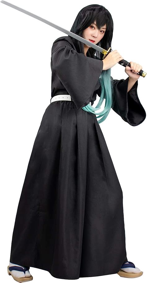 Amazon.com: DAZCOS Mens Japanese Anime Cosplay Black Kimono Costume ...