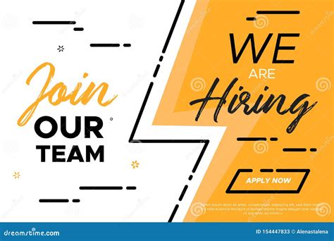 Join Our Team Banner Design. Work Poster. Vacancy Background Stock Vector - Illustration of ...