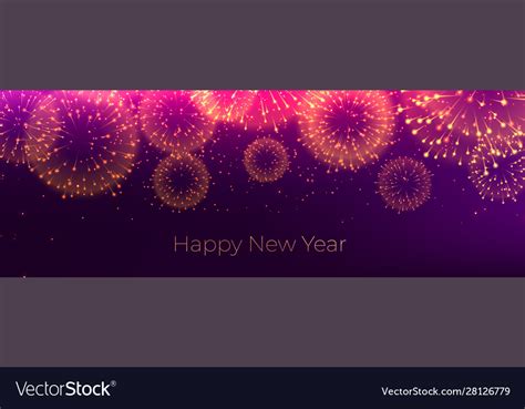 Happy new year firework celebration banner design Vector Image