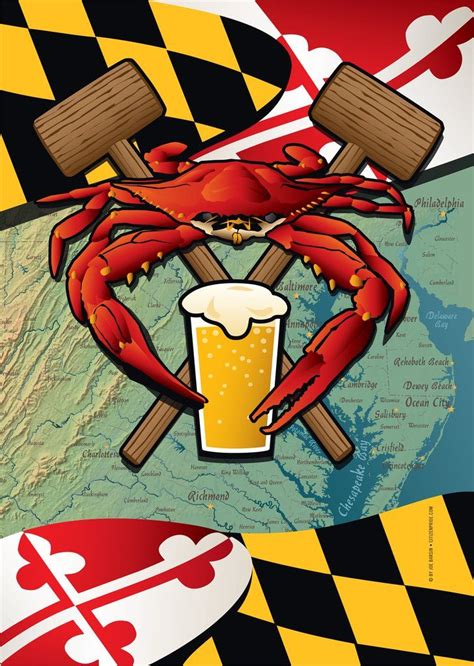 Maryland Crab Feast Large House Flag by Joe Barsin, 28x40 | Crab feast ...