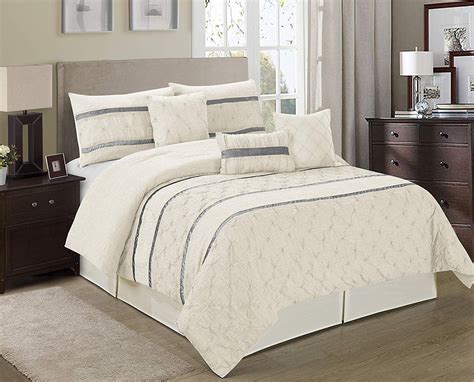 Unique Home Gloria Comforter 7 Piece Bed in a Bag Ruffled Clearance Bedding Set Fade Resistant ...