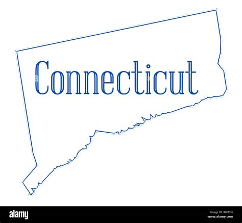 State map outline of Connecticut over a white background Stock Photo - Alamy