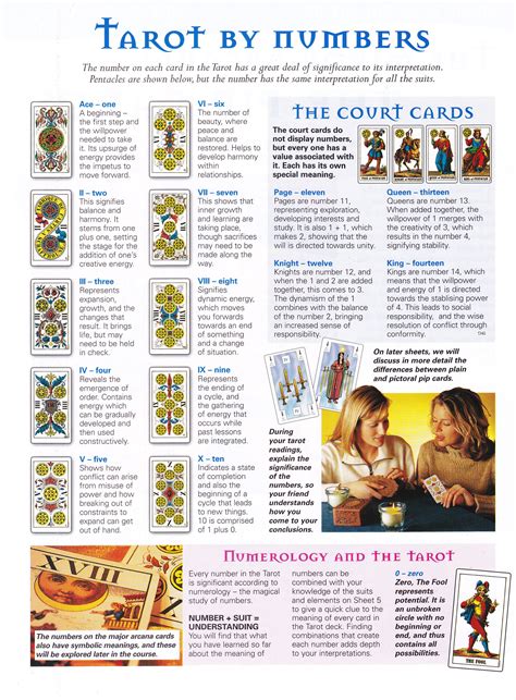 Tarot by numbers - the significance of the numbers | Reading tarot cards, Tarot learning ...