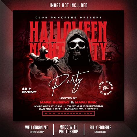 Premium PSD | Halloween party flyer template