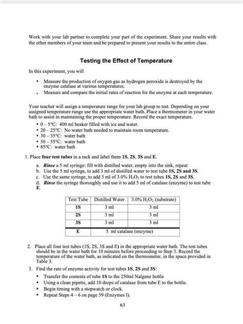 Lab 7 - Enzymes II Testing Catalase Activity - | Chegg.com