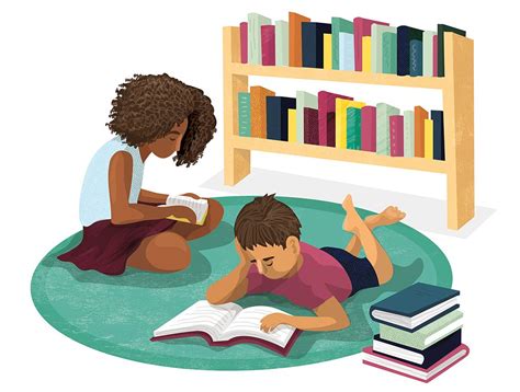 kids reading in the library | Kids reading, Book week, Illustrated map