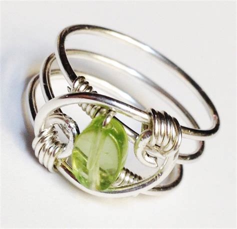 Peridot Ring Peridot Gemstone Ring Peridot Jewelry August