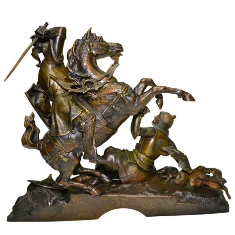 Troubadour Bronze of the Combat of Charles Martel and the Ottoman King Abderame For Sale at ...