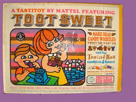 TOOT SWEET tootsie CANDY roll ON HOLD WHISTLE chitty CHITTY BANG bang MAKER toy MACHINE mold in BOX