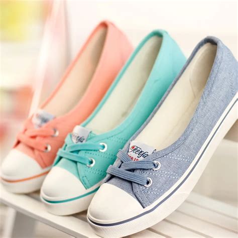 New 2017 Spring and Summer Women Flats Canvas Shoes Womens Casual Shoes ...