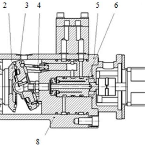 Low speed hydraulic motor: 1 – shaft, 2 – driven gear, 3 – drive gear ...