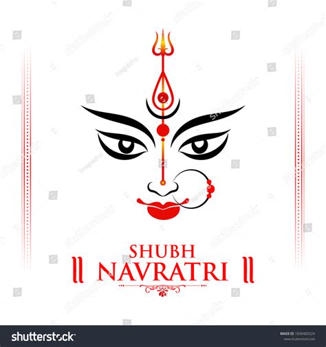 Creative Illustration Goddess Durga Maa Face Stock Vector (Royalty Free ...