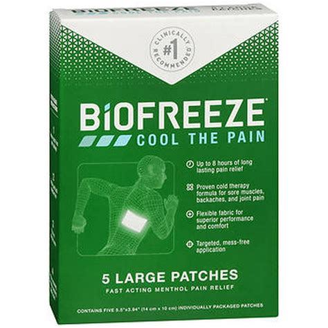 Biofreeze Menthol Pain Relief Patches Large - 5 ct - Walmart.com ...