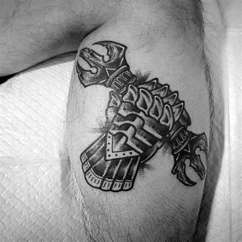 40 Gauntlet Tattoo Designs For Men - Armored Glove Ink Ideas