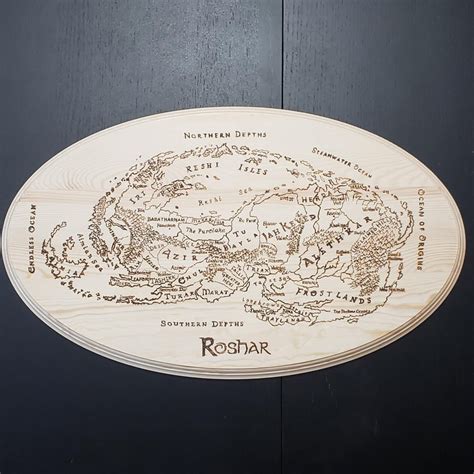 Woodburned map of Roshar : Cosmere