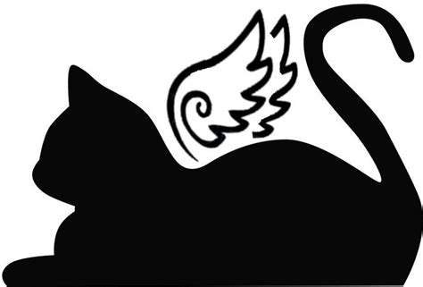 Cat Angel Silhouette | Angel cat, Black cat tattoos, Cat sympathy