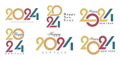 2024 Happy New Year logo text design. 2024 number design template ...