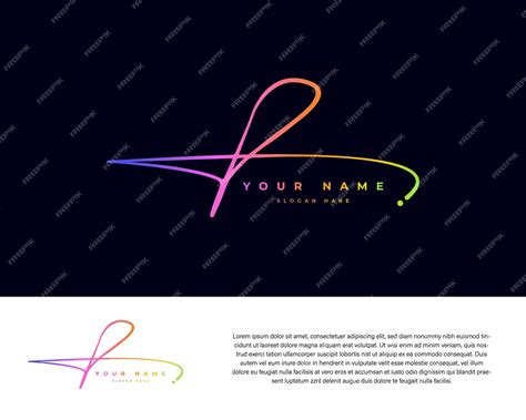 Premium Vector | P initial gradient letter handwritten signature logo