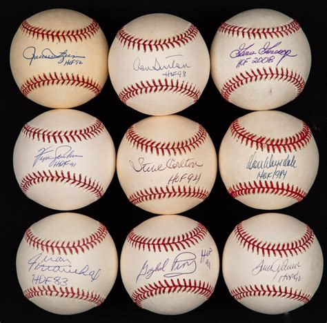 Lot Detail - Baseball Hall of Fame Pitchers Single-Signed Baseballs ...