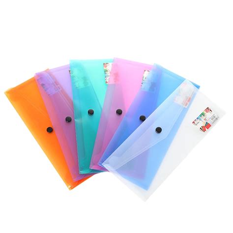 6pcs A4 Plastic Document Folder Clear Document Envelope Folder with ...