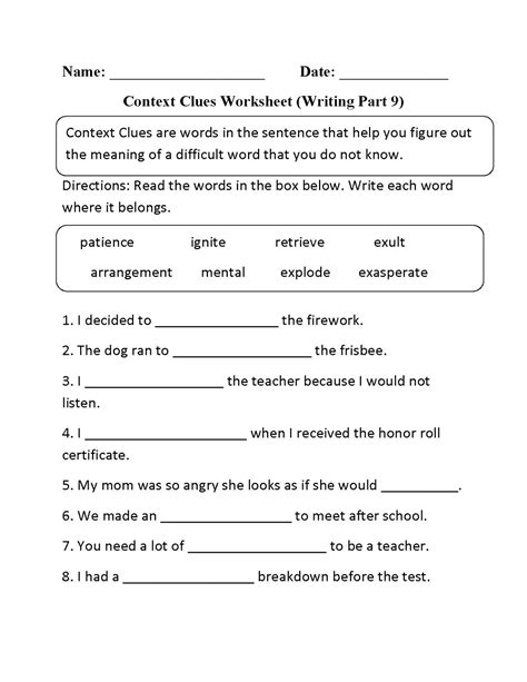 Multiple Meaning Worksheets 3rd Grade