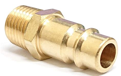 V Style 1/4 Inch NPT Quick Connect Air Fittings , Solid Brass Male Plug