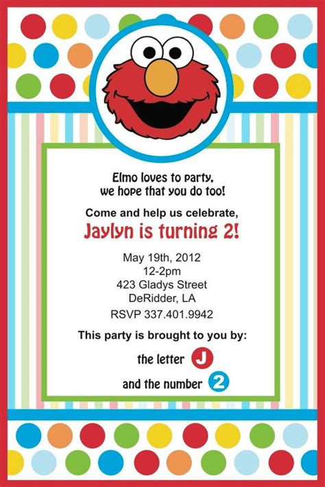 Items similar to Elmo Birthday Invitation (PDF) on Etsy