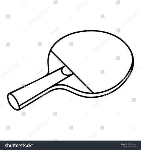 Table Tennis Bat Line Vector Illustrationisolated Stock Vector (Royalty Free) 1877019064 ...