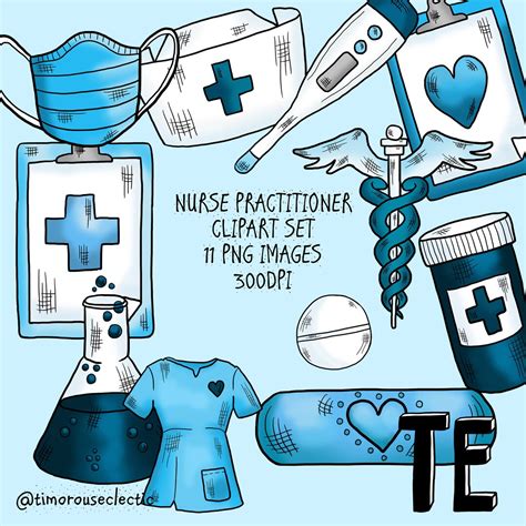 Nurse Practitioner Clipart Set 11 X PNG Images Hopsital - Etsy