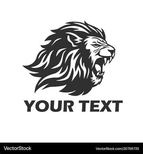 Lion head roaring mascot logo template Royalty Free Vector