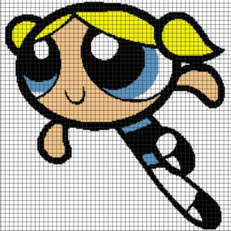 Powerpuff Girls – (Chart/Graph AND Row-by-Row Written Instructions) – 02 - YarnLoveAffair.com