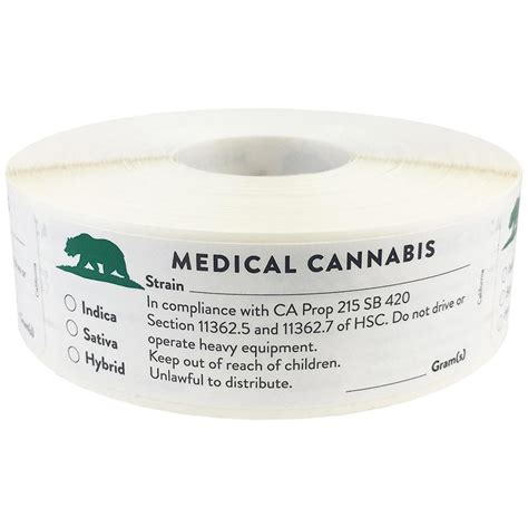 California Medical Cannabis Warning Labels 1" x 3" | InStockLabels.com