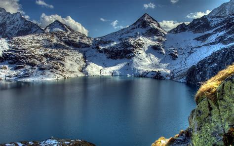 Landscape photo of snowy mountains near lake during daytime HD ...