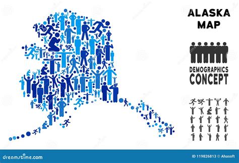 Demographics Alaska Map Cartoon Vector | CartoonDealer.com #119826813