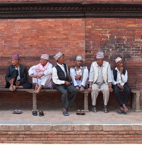 Newari Men Discussing News of Today at Durbar Square in Patan, Nepal ...