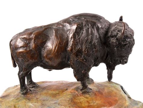 J. Bosick Buffalo Bronze Sculpture