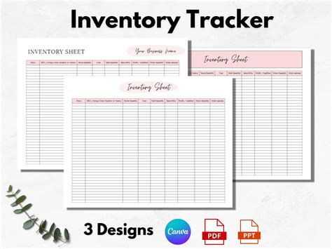 Small Business Inventory Sheet, Inventory Tracker, Product Inventory ...