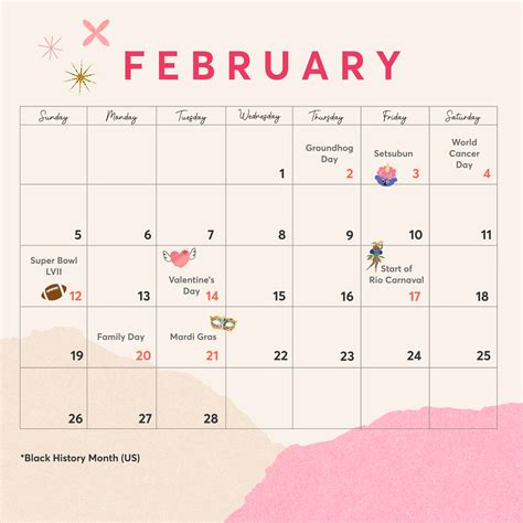 February Holiday Calendar 2023 - PicCollage