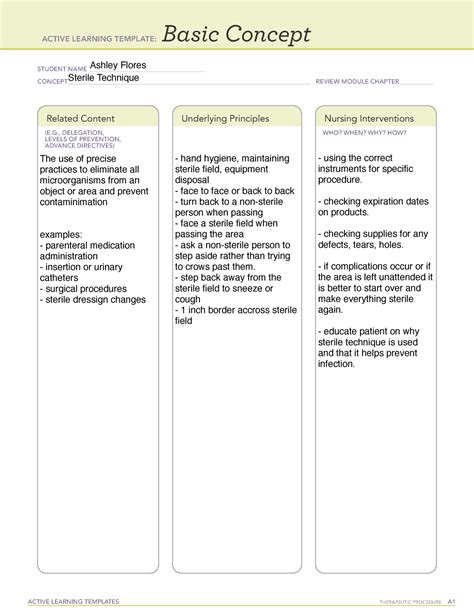 Medical And Surgical Asepsis Ati Template