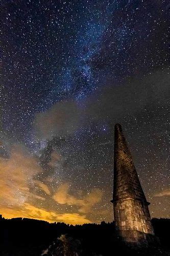 Milky Way over Murrays Monument in the Galloway Forest Dark Sky Park, Dumfries and Galloway ...