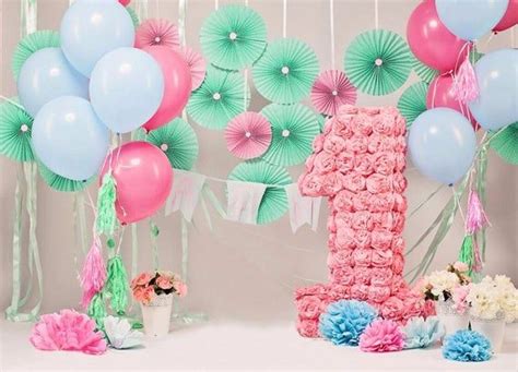 First 1st One Year Ballon Birthday Photography Studio Backdrop Background - Etsy | Birthday ...