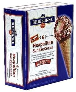 Blue Bunny Neapolitan Sundae Cones Sundae Cones - 6 ea, Nutrition Information | Innit