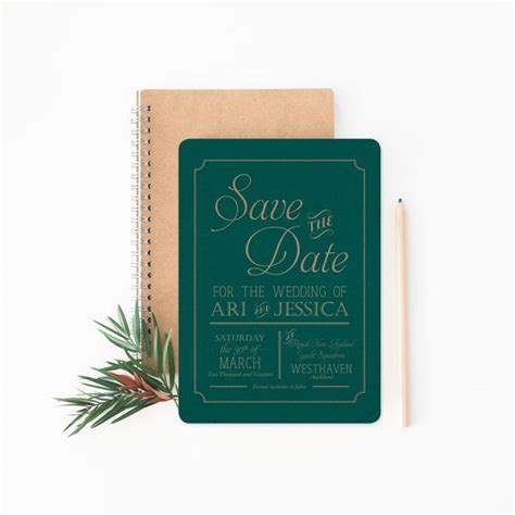 This rustic Save the Date has a vintage twist with the calligraphy ...